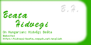 beata hidvegi business card
